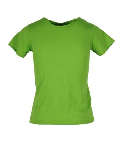 Maglia fiammata da bambino scollatura tonda Verde Acido