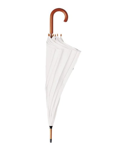 Ombrello con manico in legno Bianco