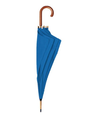Ombrello con manico in legno Blu