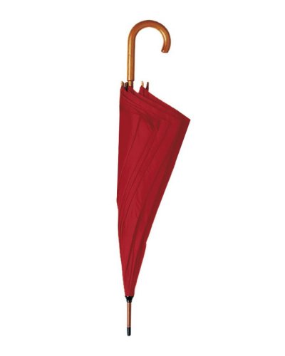 Ombrello con manico in legno Rosso