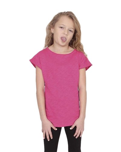 Maglia fiammata da bambina scollatura tonda