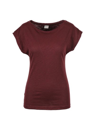 Maglia fiammata con scollatura ampia Bordeaux