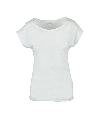 Maglia fiammata con scollatura ampia Bianco