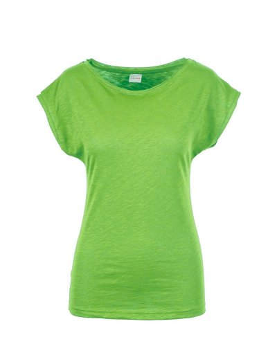 Maglia fiammata con scollatura ampia Verde Acido
