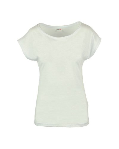 Maglia fiammata con scollatura ampia Bianco Ottico