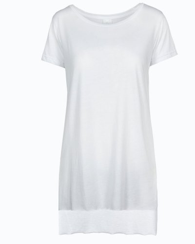 Maglia modal back longer scollatura tonda Bianco
