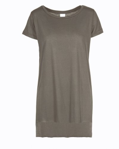 Maglia modal back longer scollatura tonda Fango