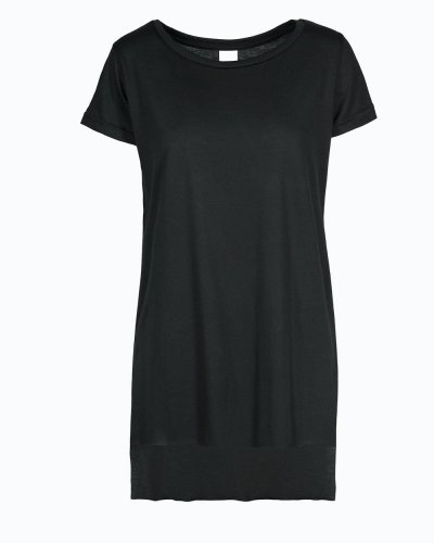 Maglia modal back longer scollatura tonda Nero