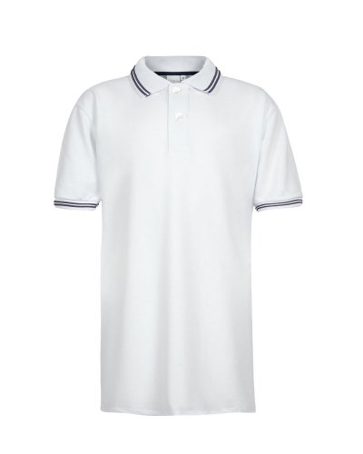 Polo trim piquè manica corta Bianco/Blu