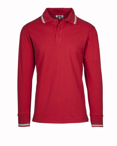 Italy polo piquè manica lunga Rosso Sport