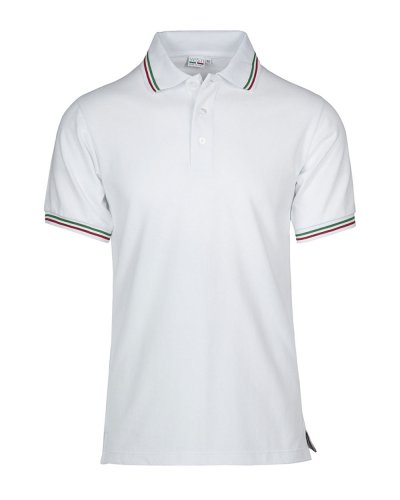 Italy polo piquè manica corta Bianco