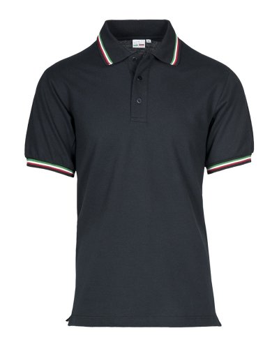 Italy polo piquè manica corta Nero ECO