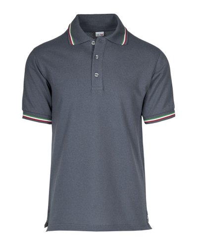Italy polo piquè manica corta Piombo ECO