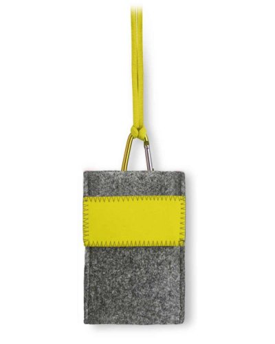 Porta cellulare in feltro con targhetta Giallo