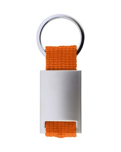 Portachiavi in metallo e polestere con astuccio Arancione