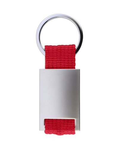 Portachiavi in metallo e polestere con astuccio Rosso