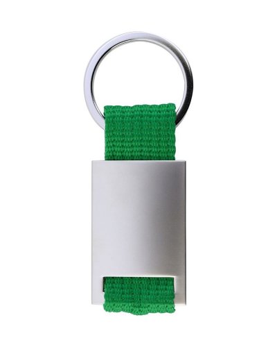 Portachiavi in metallo e polestere con astuccio Verde