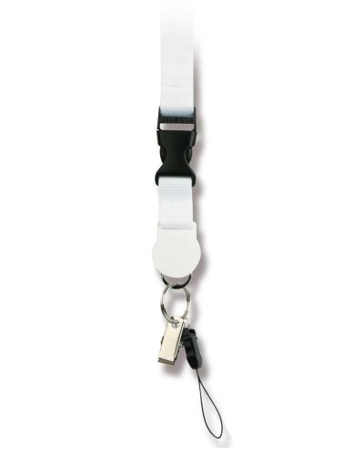 Lanyard con anello portachiavi Bianco