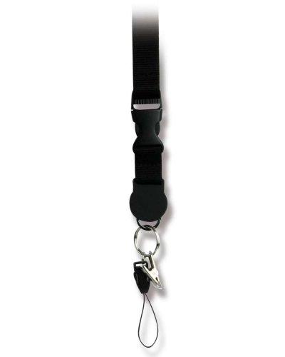 Lanyard con anello portachiavi Nero