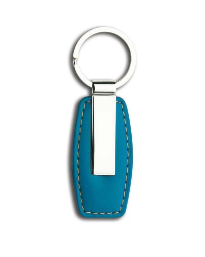 Portachiavi in metallo ed ecopelle Blu