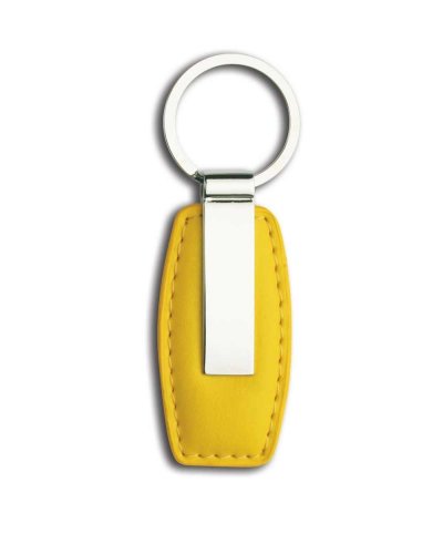 Portachiavi in metallo ed ecopelle Giallo