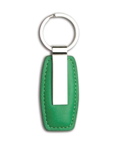 Portachiavi in metallo ed ecopelle Verde