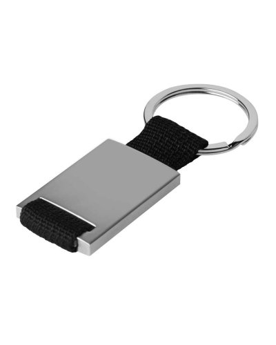 Portachiavi in metallo e polestere con astuccio Nero