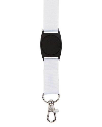 Lanyard con moschettone in metallo Bianco