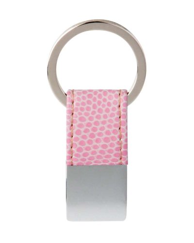Portachiavi in ecopelle e metallo Rosa
