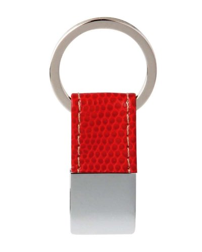 Portachiavi in ecopelle e metallo Rosso