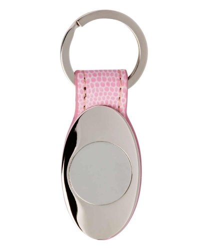 Portachiavi ovale in ecopelle e metallo Rosa