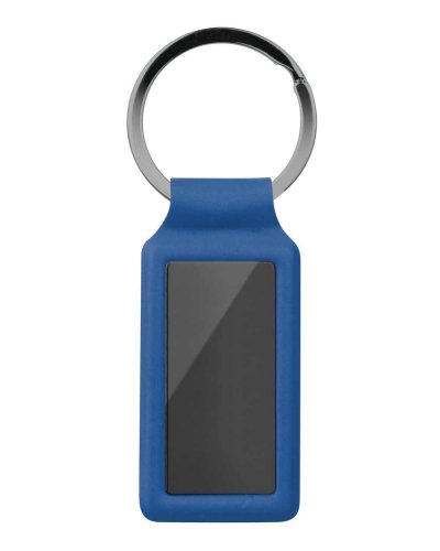 Portachiavi con anello in metallo brunito Blu