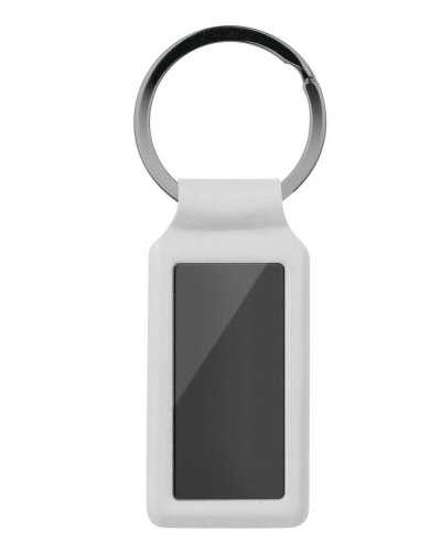 Portachiavi con anello in metallo brunito Bianco