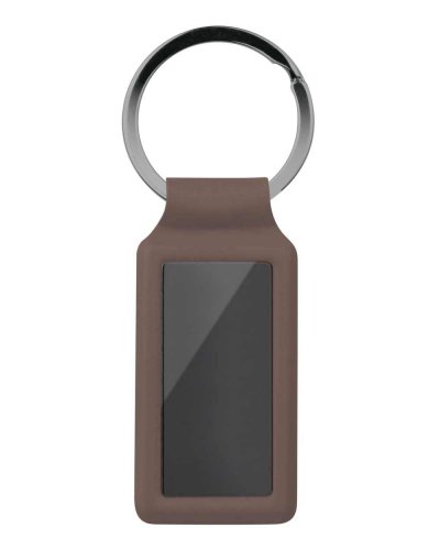 Portachiavi con anello in metallo brunito Marrone