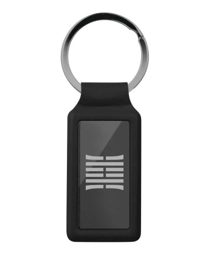Portachiavi con anello in metallo brunito Nero