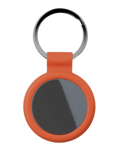 Portachiavi tondo con anello in metallo brunito Arancione