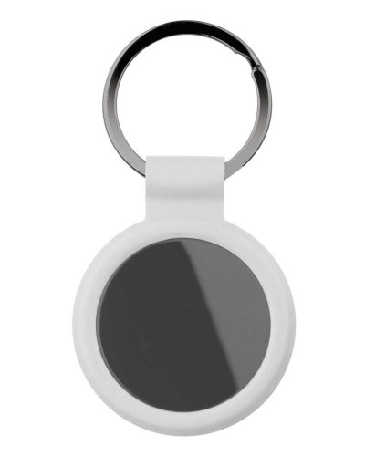 Portachiavi tondo con anello in metallo brunito Bianco