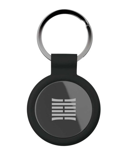 Portachiavi tondo con anello in metallo brunito Nero