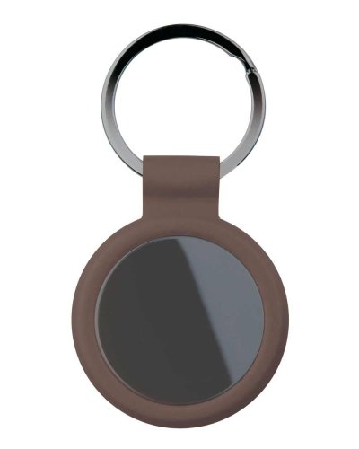 Portachiavi tondo con anello in metallo brunito Marrone