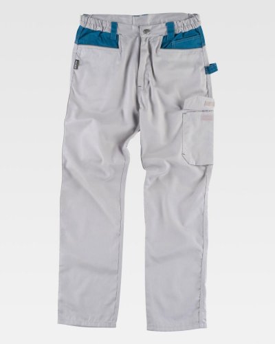 Pantalone multitasche con rinforzo sul retro Grigio Chiaro/Royal