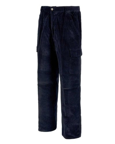 Pantalone di velluto a coste con cintura elastica NAVY