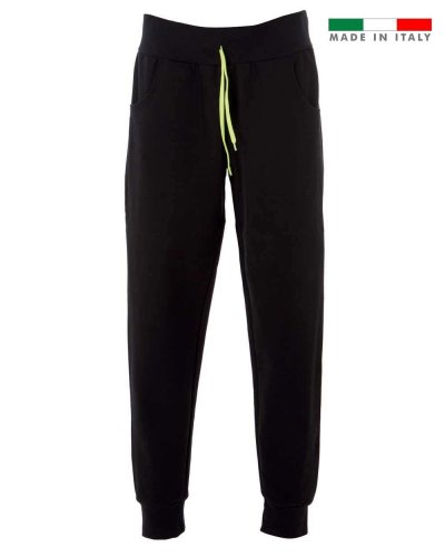 Pantaloni in felpa made in Italy Bergamo Man Black