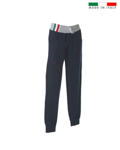 Pantaloni in felpa made in Italy Palermo Navy