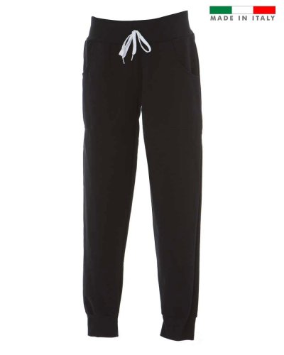 Pantaloni in felpa made in Italy non garzati Treviso Man Black