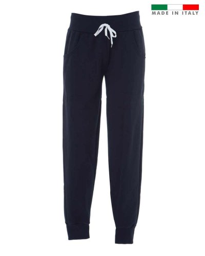 Pantaloni in felpa made in Italy non garzati Treviso Man Navy