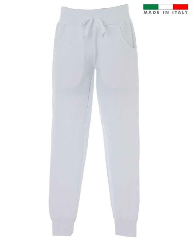 Pantaloni in felpa made in Italy non garzati Treviso Man White
