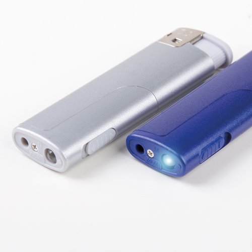 Accendino piezoelettrico con torcia LED, plastica, 8 cm, leggero