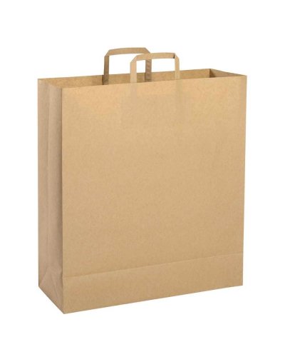 Acheteur sac en papier kraft 45x15x48 cm 120g poignée plate solide