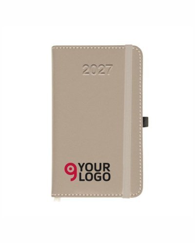 Agenda Hebdomadaire 2027 en PU, élastique, 9x14cm