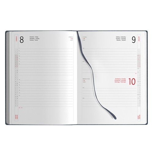 Agenda Giornaliera 15x21 Poliuretano Multilingue 2 Colori 324p
